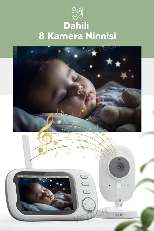 Bebek Kamerası Lcd Ekranlı Gece Görüşlü Bebek Telsizi Bebek Odası Kamerası Monitörü